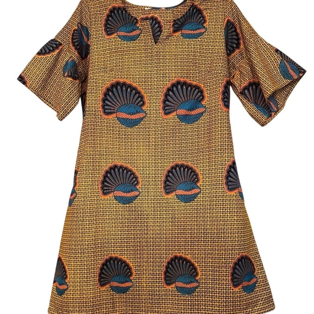 Nala Makeda‎ Women's Midi Dress M Multicolor Ankara Party/Cocktail no tag resort
